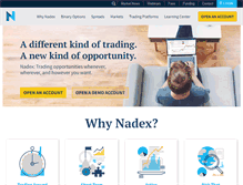 Tablet Screenshot of nadex.com